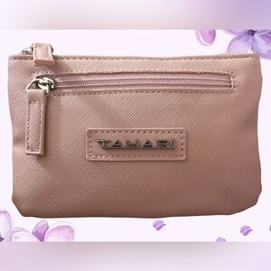 Tahari Pink Saffiano Faux Leather Coin Purse
